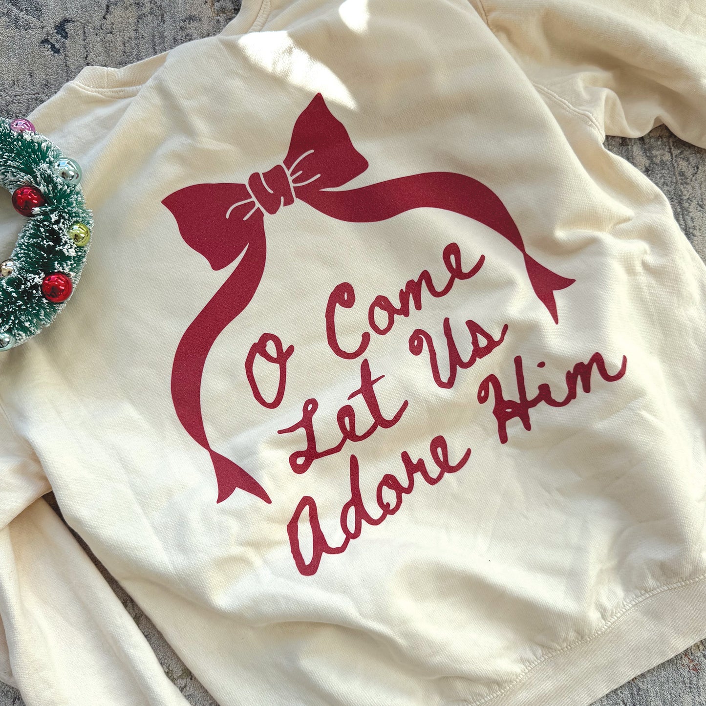 O COME LET US ADORE HIM CREWNECK